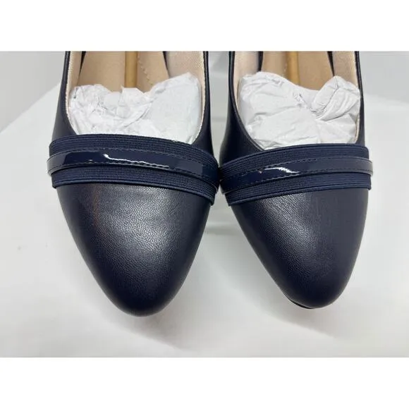 NWB Life Stride Soft System Gio Pump Shoes LUX Navy 9.5 M Flex Sole 2.75&quot; Heel