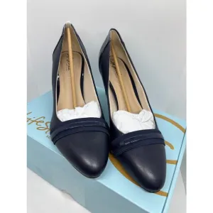NWB Life Stride Soft System Gio Pump Shoes LUX Navy 9.5 M Flex Sole 2.75&quot; Heel