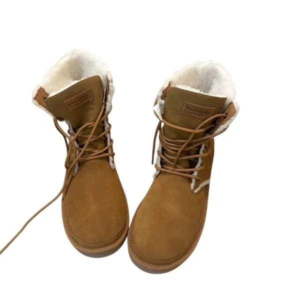 NWOB Koolaburra by UGG Women's Lace-Up Boots Camel Size 9 Winter Casual