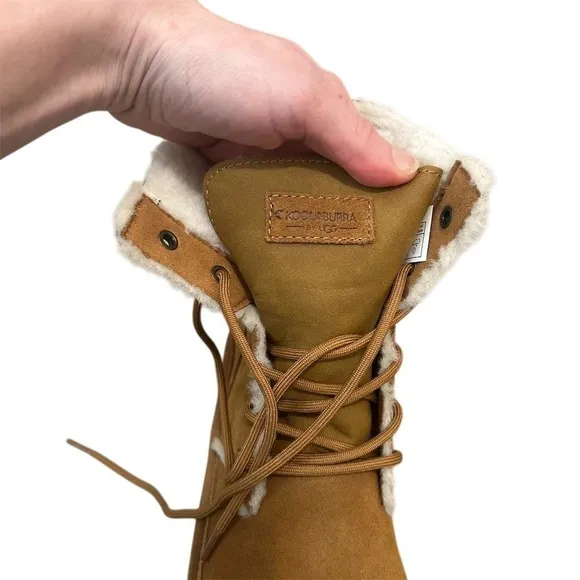 NWOB Koolaburra by UGG Women's Lace-Up Boots Camel Size 9 Winter Casual