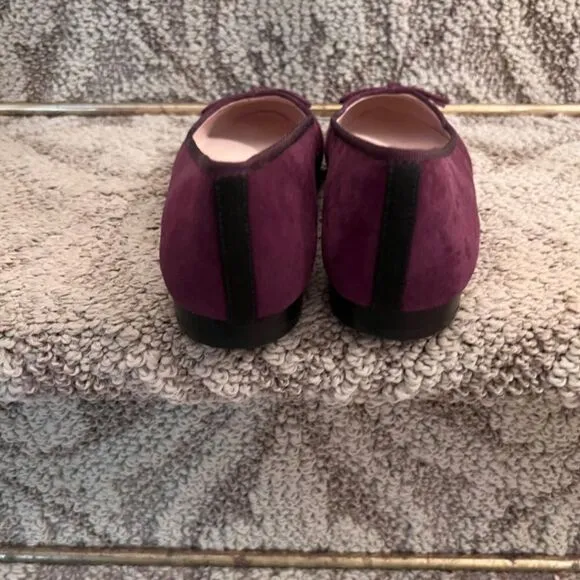 NWOB Marc Fisher Jodi Burgundy Suede Black Cap Toe Ballet Flats Shoes Size 7.5 M