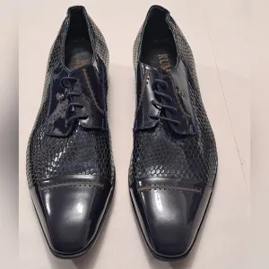 NWOT Crocodile Black Wing Tip Shoes    Size 9.5 (42)