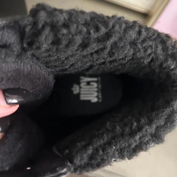 NWOT Juicy Couture Black Wedge Winter Boots J-Hastin Size 11