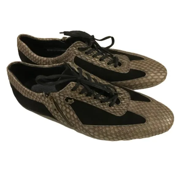 NWOT Mens Size 11 Konig Geneve Green Black Mixed Media Crocodile Dress Shoes