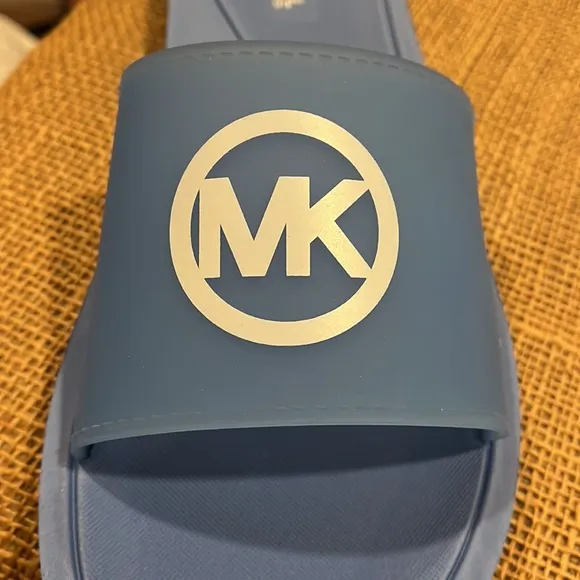 NWOT Michael Kors Blue Slide Sandals