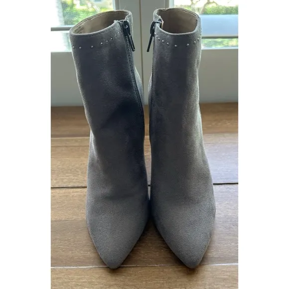 NWOT Neiman Marcus Microsuede Booties Gray | 7