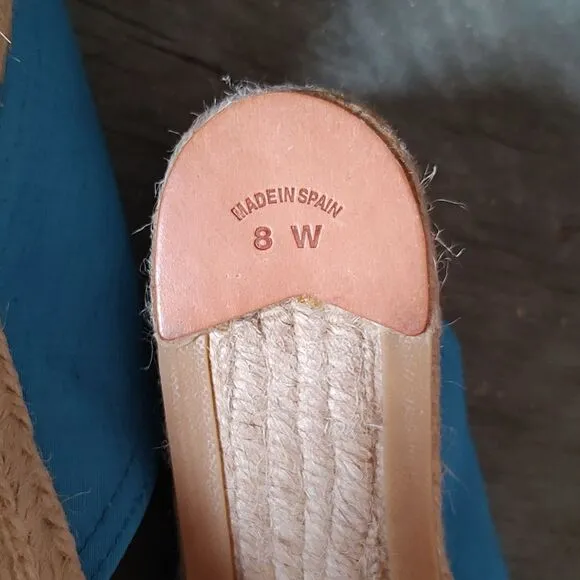 NWOT Venezia Silk Espadrilles Wedge Heel NOS Size 8 Striking Blue Handmade Y2K