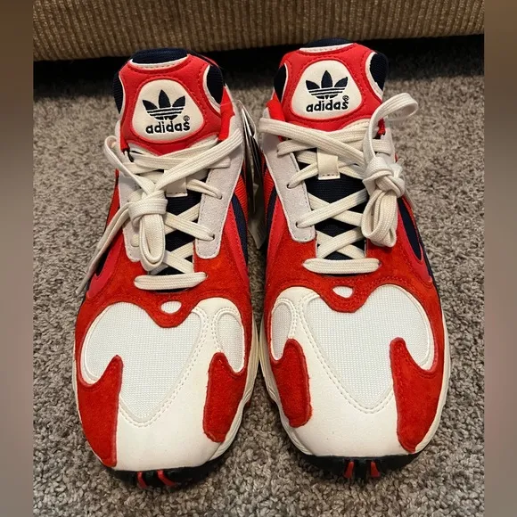 NWT Adidas men’s Yung-1 Sneakers in white, black, navy, &amp; red