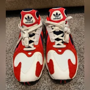 NWT Adidas men’s Yung-1 Sneakers in white, black, navy, &amp; red