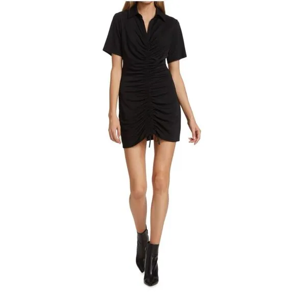 NWT Alice   Olivia Marsha Ruched Polo Mini Dress Tie