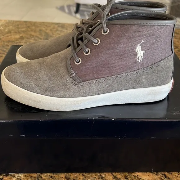 NWT and box boys Polo Ralph Lauren chukka suede boots