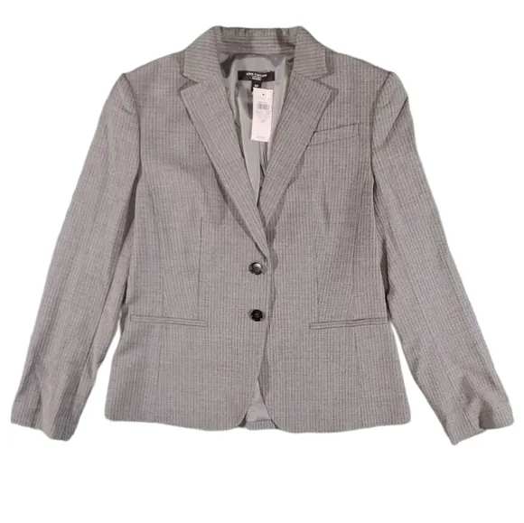 NWT Ann Taylor Virgin Wool Gray Blazer Size 6P