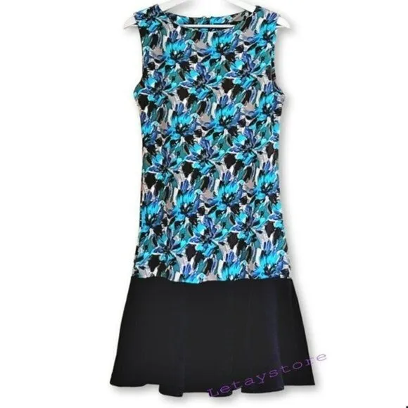 NWT Beautiful VERTIGO Floral Printed Top Flounce Hem Cocktail Mini Dress