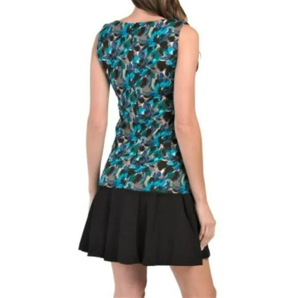 NWT Beautiful VERTIGO Floral Printed Top Flounce Hem Cocktail Mini Dress