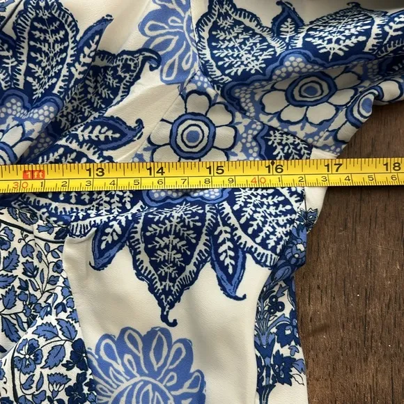 NWT Betsey Johnson Dress - Floral Boho Bell Sleeve White/Blue (SZ 8) Retail $148