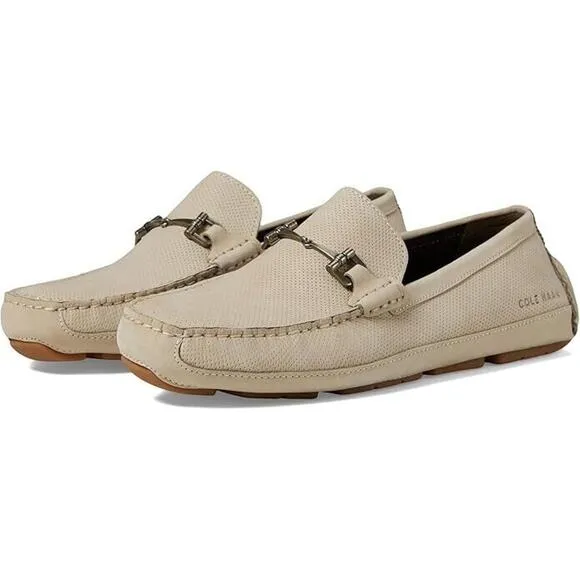 NWT COLE HAAN Mens Wyatt Bit Driver Loafers Sesame Nubuck C38067 Size 11