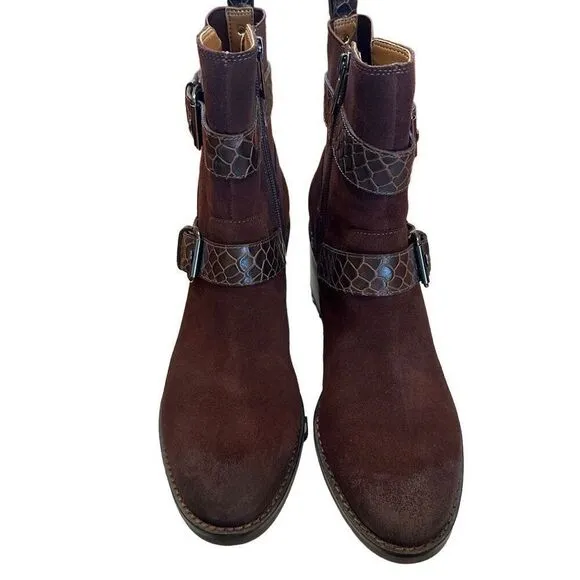 NWT Donald Pliner Brown Suede &amp; Leather Boots