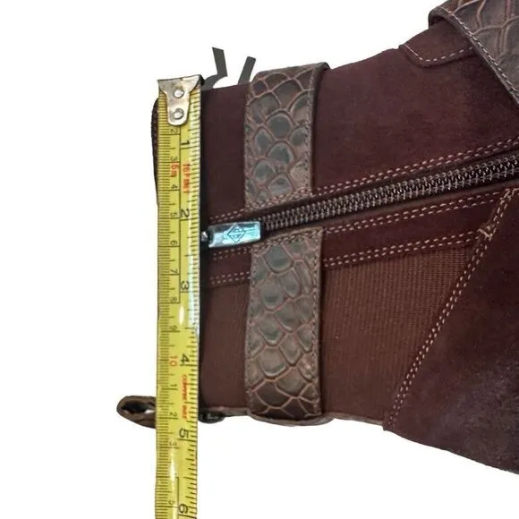 NWT Donald Pliner Brown Suede &amp; Leather Boots