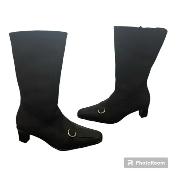 NWT Eric Michael Denmark Heel Black Dress Boot | Calf Height | Size 41/9