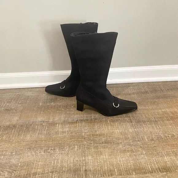 NWT Eric Michael Denmark Heel Black Dress Boot | Calf Height | Size 41/9