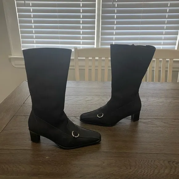 NWT Eric Michael Denmark Heel Black Dress Boot | Calf Height | Size 41/9