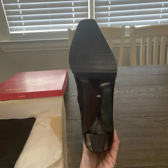 NWT Eric Michael Denmark Heel Black Dress Boot | Calf Height | Size 41/9