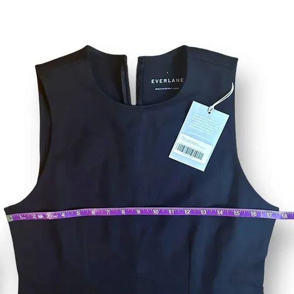 NWT Everlane The Dream '90s Shift Dress Black Sleeveless Soft Casual Basic Sz L