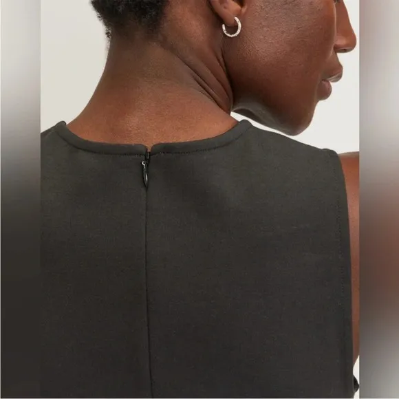 NWT Everlane The Dream '90s Shift Dress Black Sleeveless Soft Casual Basic Sz L