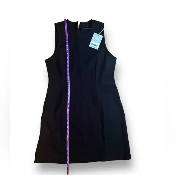 NWT Everlane The Dream '90s Shift Dress Black Sleeveless Soft Casual Basic Sz L