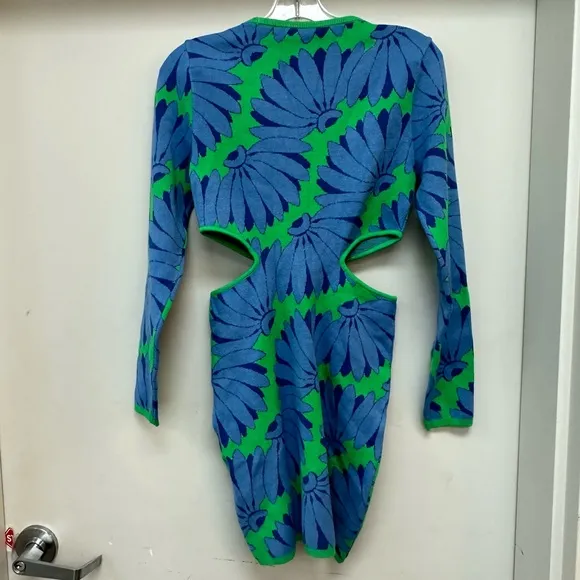 NWT FARM Rio Green Copacabana Mini Knit Dress