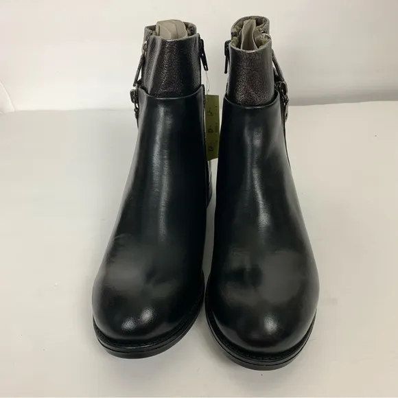 NWT FLY London Leather Zip-Up Ankle Boots Abys Black size 40