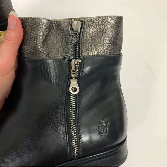 NWT FLY London Leather Zip-Up Ankle Boots Abys Black size 40