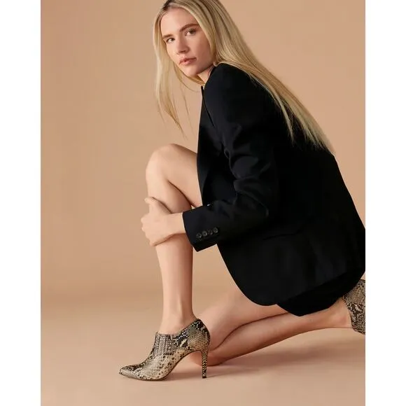 NWT INEZ Marisol 90 Natural Snake Emboss Ankle Boot Bootie Sz 8 Tan Black Python