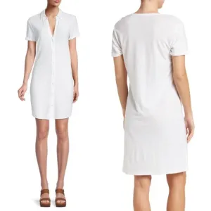 NWT James Perse White Rolled-Cuff Shirt Dress