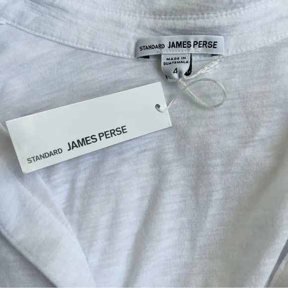 NWT James Perse White Rolled-Cuff Shirt Dress