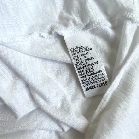 NWT James Perse White Rolled-Cuff Shirt Dress