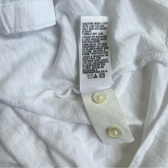 NWT James Perse White Rolled-Cuff Shirt Dress
