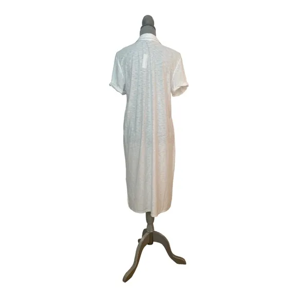 NWT James Perse White Rolled-Cuff Shirt Dress