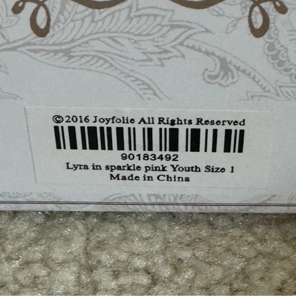 NWT Joyfolie Lyra Sparkle Pink Youth Sz 1/UK 13 Girl’s Ballet Flats Dress Shoes
