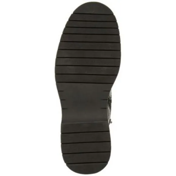 NWT MADDEN Mens Black 1-1/2&quot; Platform Heel Pull-Tab Auustn Combat Boots 9 M