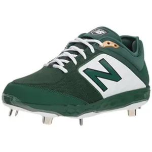 NWT NEW BALANCE 3000 V4 GREEN &amp; WHITE METAL BASEBALL CLEATS/SHOES 17 D (WIDE)
