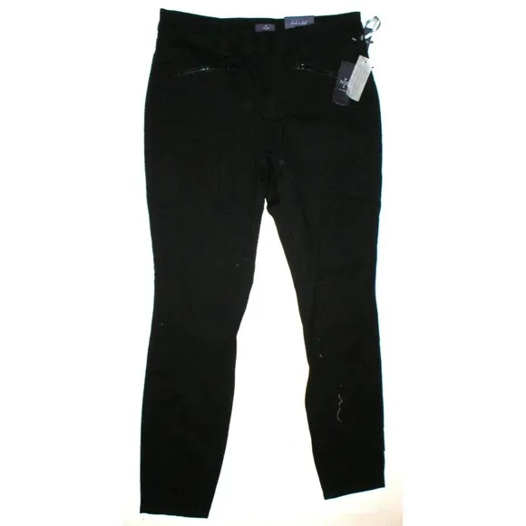 NWT New NYDJ Womens 10 Not Your Daughters Jeans USA Leggings Black Snake Skinny