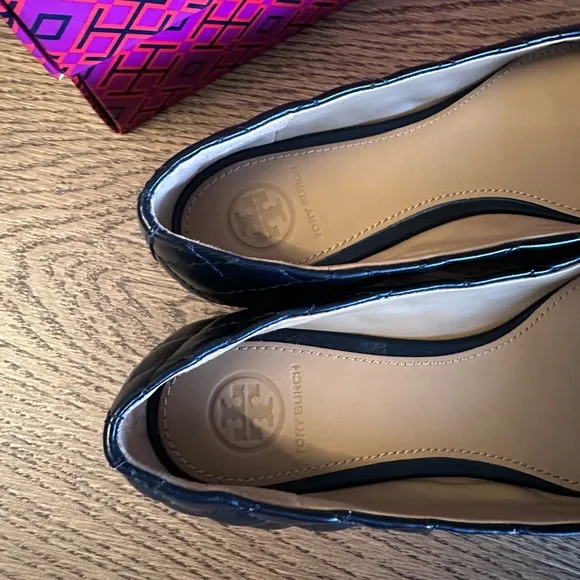 NWT! NEW! Tory Burch Benton 2 Black Quilted Ballet Flats -Nappa Leather  Size 6