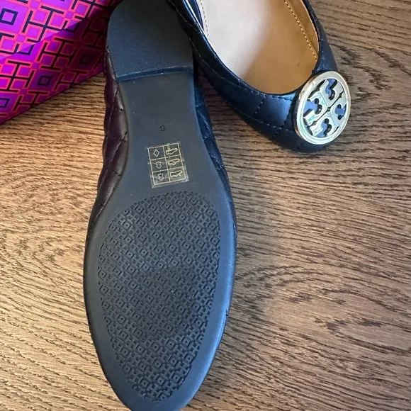 NWT! NEW! Tory Burch Benton 2 Black Quilted Ballet Flats -Nappa Leather  Size 6