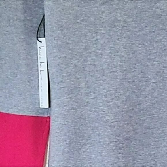 NWT Nicole Miller Crew Neck Soft Cotton Knit Color Block Sweater Mini Dress