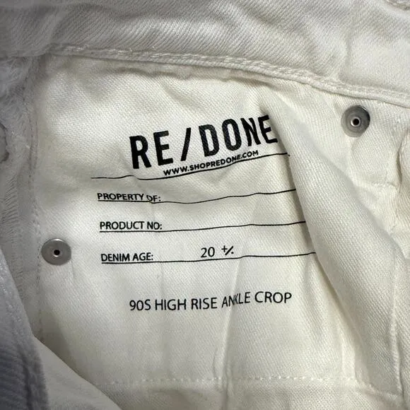 NWT Re/done 90s High-Rise Ankle Crop Jeans - Size 25