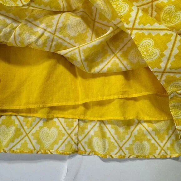 NWT Rhode Ruffle Side Ruched Love Lockdown Hannah Mini Skirt Yellow Size Medium