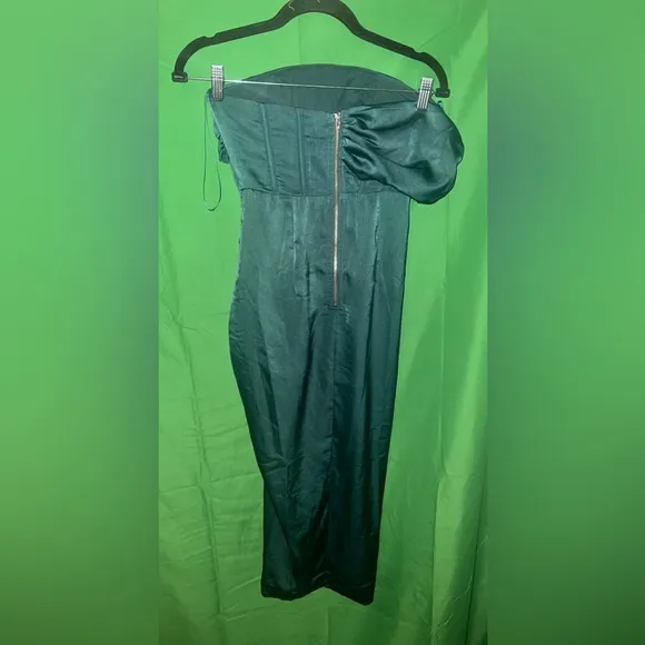 NWT Showpo Emerald Green Strapless Midi Dress size 0