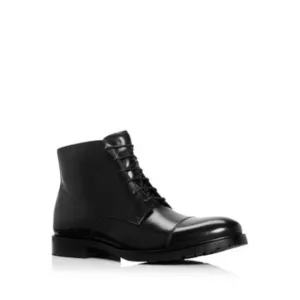 NWT THE MENS STORE Mens Black Traction Sole Cap Toe Block Heel Boots Shoes 11