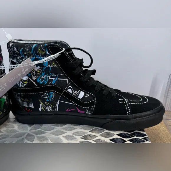 NWT Vans  Disney villains SK8-hi shoes 100th Anniversary Black Sneakers men’s 8